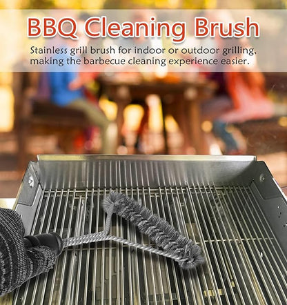 VNIMTI Grill Brush 2 Packs, BBQ Brush Bristle Free & Wire Combined, Grill Cleaning Brush for Outdoor Grill, Ideal Grill Accessories Gifts for Party Vacation Holiday - Black
