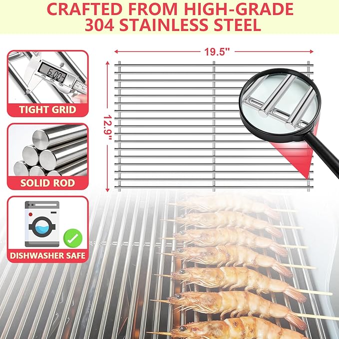Grill Parts Kit for Weber Genesis 300 310 330 Genesis E330 E310 S310 S330 EP330 S320 E320 Grill Parts 17.5" Flavorizer Bars, Genesis 7528 Grates Heat Deflector Grill Parts Kit, 3Pcs 62752 Burner Tube