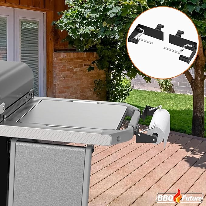 Organizer Kit for Weber Grills - Condiment Caddy, Paper Towel Holder for Weber Slate Griddle and Spirit Series(2025 Models) Grills, 3400105 Grill Accessories for Works Side Rail, Barbecue Utensils