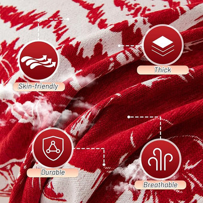 MYSKY HOME Christmas Couch Cover, Sofa Cover for 3 Cushion Couch, Non-Slip Soft Sofa Slipcover Protector, Sofa Covers Washable, Couch Covers for Sectional Sofa, Sofa Towel for Pet Cat Dog, 71" x 134"