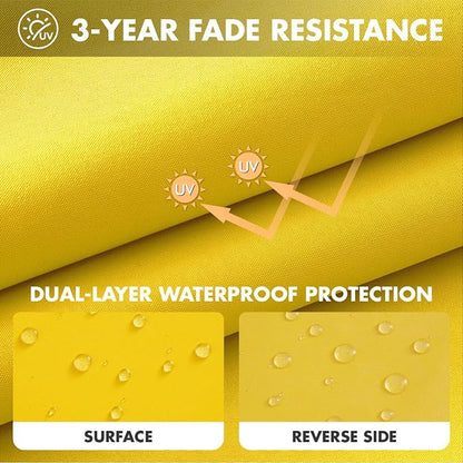 MIULEE Yellow Outdoor Seat Cushion 22x22 Inch Waterproof Cushion | Deep Seat and Back Cushion for Patio Furniture Chair Sofa Couch, Fade Resistant, Handle and Adjustable Straps