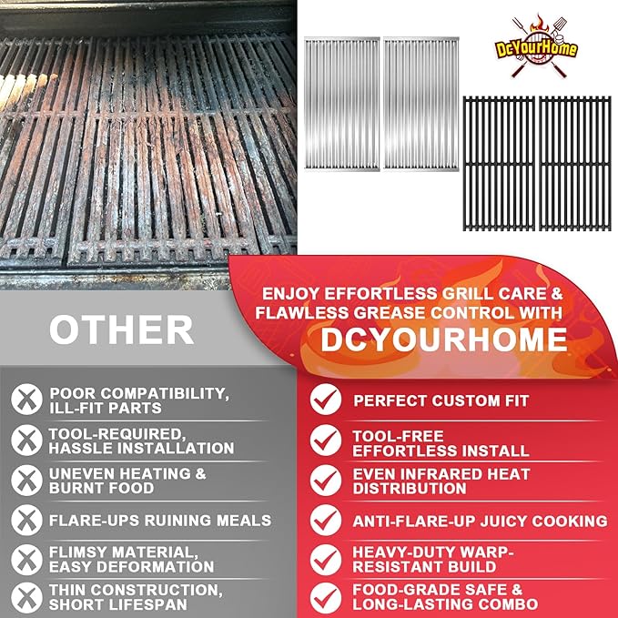 17 Inch Emitter Plates & Cooking Grates for Charbroil TRU-Infrared 463642316 463675016 466642416 463644220 463632320 463644220 463675016P1, Infrared Grill Grate for Charbroil G362-2100-W1,G369-0030-W1