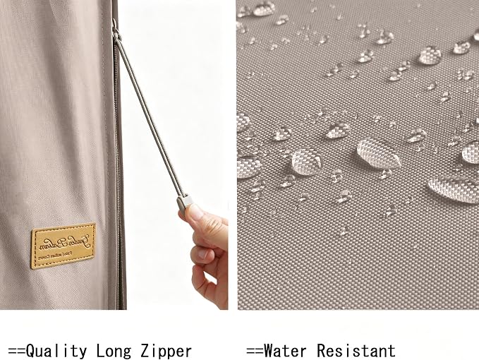 Patio Umbrella Covers for 10ft to 11ft Patio Umbrellas, Waterproof and Durable Market Parasol Ourdoor Umbrella Covers with Zipper and Rod