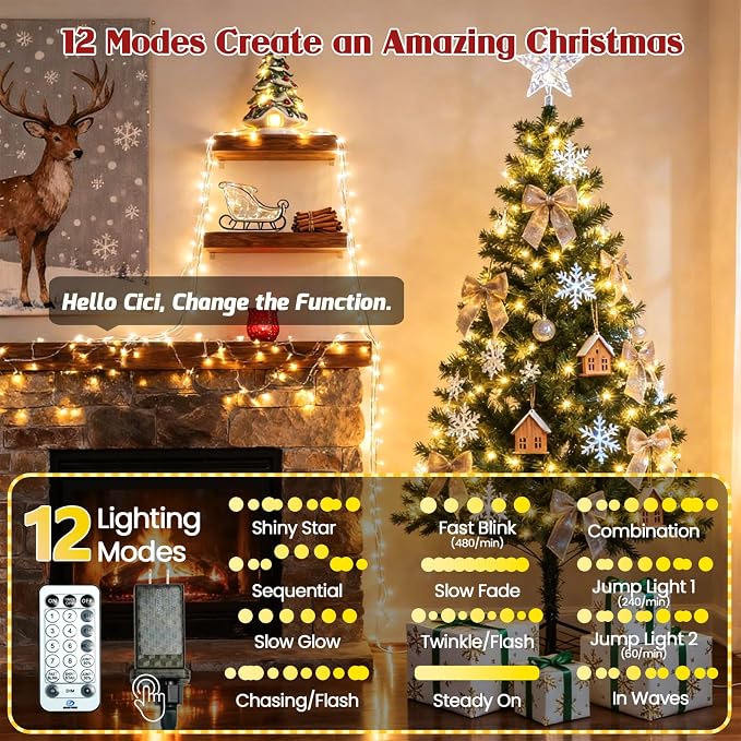 2026 New Voice Control Connectable 88FT 240LED String Lights Indoor Outdoor Clear Wire Twinkle Fairy Light Plug in with Timer for Bedroom Classroom Wedding Tree Patio Decor