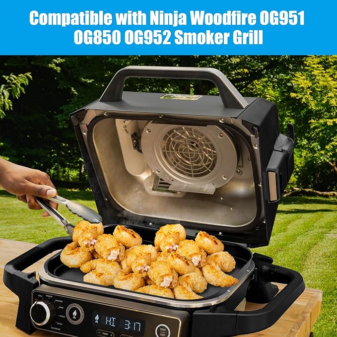 Outspark Grill Griddle Plate for Ninja Woodfire OG951 OG850 OG952 Grill Accessories, XSKGRIDLXL Non-Stick Flat Top Griddle Pan for Ninja Woodfire OG800 OG900 Series