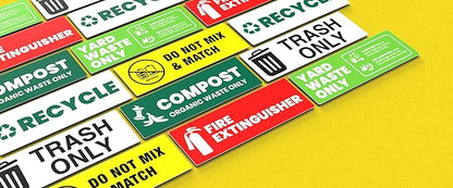 Fire Extinguisher Sticker for Business - Office, Commercial, Landlord (Short Term Rental) - High Visibility Fire Extinguisher Sign for Safety and Compliance. Size 6" x 2", 4 Labels