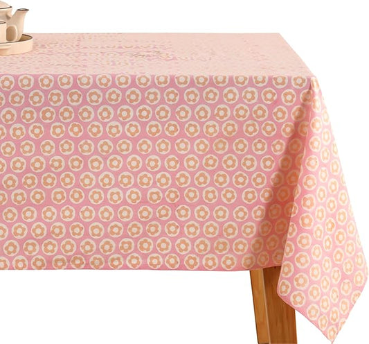 100% Cotton Hand Block Printed, Tablecloth for Kitchen, Dining, Table Cover for Parties, Chritmas, Weddings, Barbecues and Summer picnics Table Cloth
