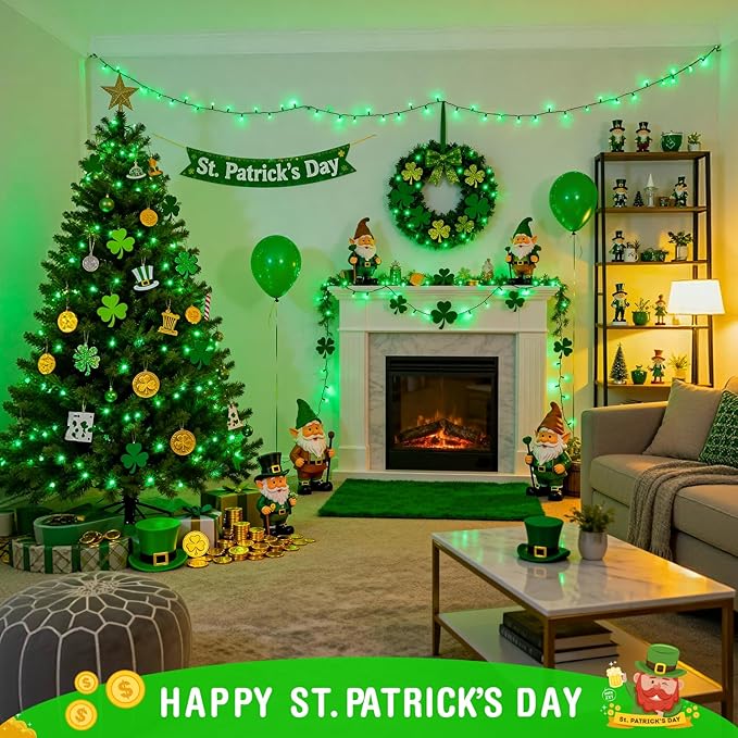 JMEXSUSS 250 LED Green String Lights - 91.5ft Green Christmas Lights Outdoor Waterproof, 8 Lighting Modes, Connectable St. Patricks Day Light for Yard Party Halloween Christmas Decorations