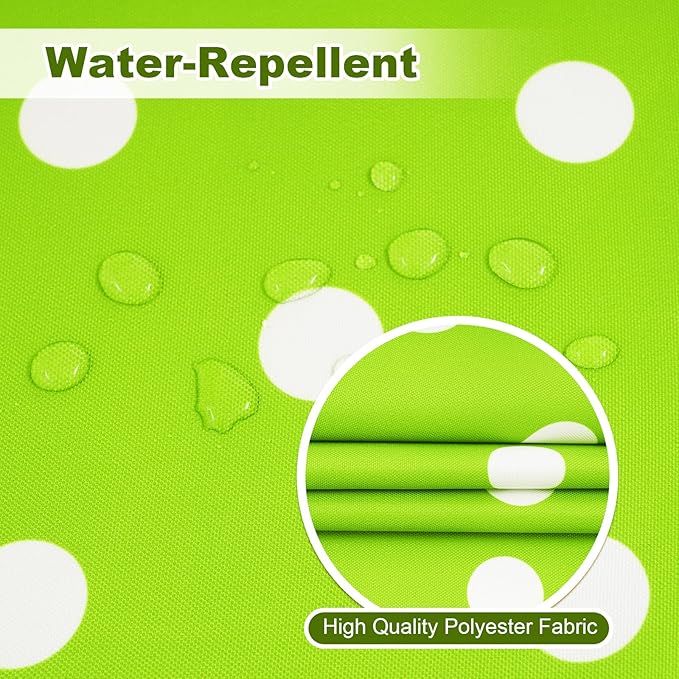 Poise3EHome Outdoor Tablecloth Rectangle with Umbrella Hole Waterproof Green and White Tablecloth for Spring Picnic Party Patio Table Camping, Green Polka Dot (52X70 Zipper)