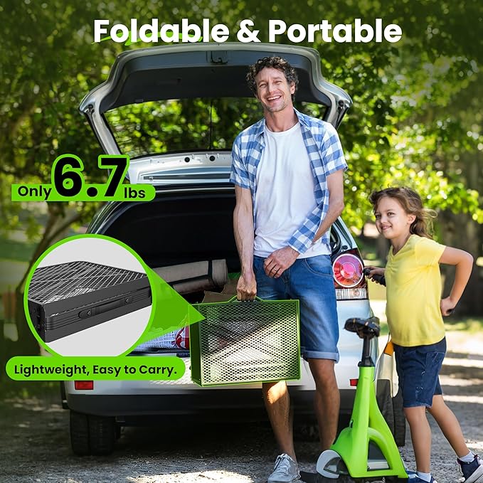 WildFinder Folding Grill Table, 3 Adjustable Height Max 27.5" Camping Table with Mesh Bag, 3x1.3 FT Outside Table for Picnic, Camping, BBQ, Beach, Patio(Black)