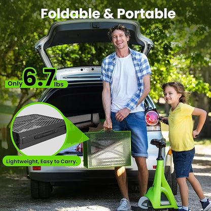 WildFinder Folding Grill Table, 3 Adjustable Height Max 27.5" Camping Table with Mesh Bag, 3x1.3 FT Outside Table for Picnic, Camping, BBQ, Beach, Patio(Black)