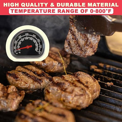 18013 BBQ Grill Lid Temperature Gauge Compatible with Broil King, Replacement Large Chrome Lid Heat Indicator for Broil King Signet/Sovereign/Baron/Regal/Imperial Series Grill Parts (1998-present)