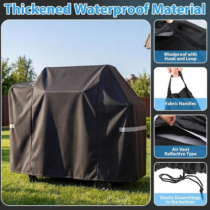 Utheer 600D Waterproof Grill Cover for Pit Boss 850 1300 1250 Series | Fits PB850FB2 PB850M PB1300M PB1250CS Wood Pellet Grills, Replaces 40454, No Folding Side Shelf, 57.9 x 27.6 x 43.3 in