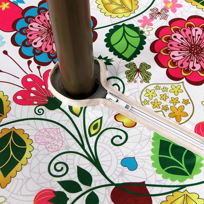 EHouseHome Outdoor Indoor 70inch Round Tablecloth with Umbrella Hole and Zipper, Waterproof Zippered Patio Table Cloths, Spring/Summer Table Covers for Backyard Circular Table/BBQs/Picnic
