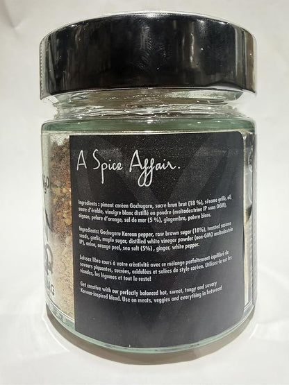 A Spice Affair’s Korean BBQ Seasoning | Sweet, Savoury & Bold Korean-Inspired Grill Blend | All-Natural, Non-GMO, Filler-Free | Perfect for Chicken, Beef, Pork, Tofu, Stir-Fries, Rice & Everyday Cooking | Signature Glass Jar | 120 g (4.2 oz)