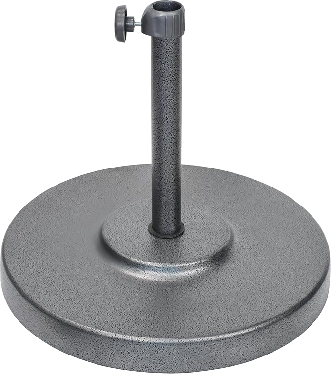California Umbrella 50lbs Heavy Duty Weighted Patio Umbrella Base, Hammertone Grey
