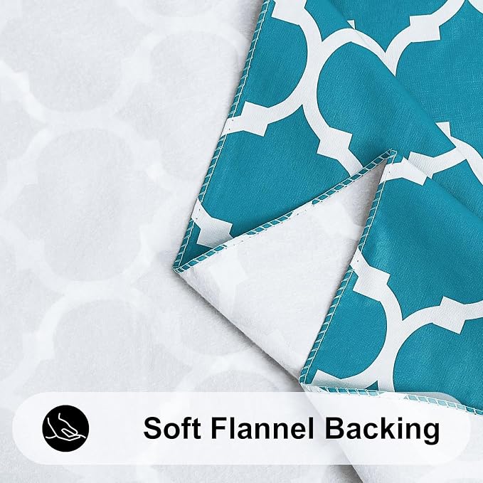 Smiry Oval Table Cloth, Waterproof Vinyl Tablecloths with Flannel Backing for Oval Tables, Wipeable Spillproof Plastic Tablecloth for Dining, Camping, Indoor and Outdoor (60"x102", Teal)