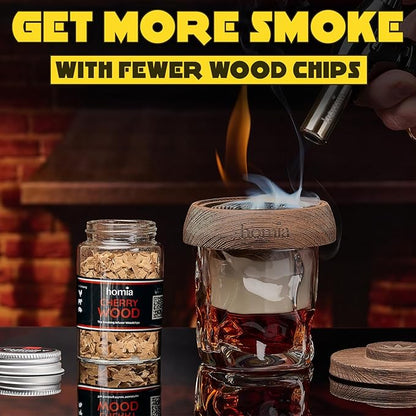 Cocktail Smoker Kit Wood Chips, 5 pcs x 8.4 oz - Apple, Cherry, Hickory, Pecan, Oak Wood for Food Smoker for Smoking Infuser and Cocktail Smoker - Gift for Men