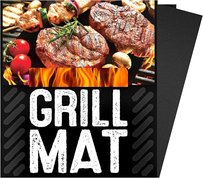 G & F Products 100% Non-Stick BBQ Grill Mat, 5 Pieces, Temperature Resistant -100F to +500F, Reusable and Dishwasher Safe