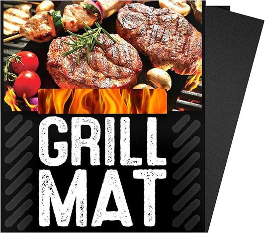 G & F Products 100% Non-Stick BBQ Grill Mat, 5 Pieces, Temperature Resistant -100F to +500F, Reusable and Dishwasher Safe