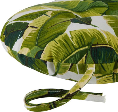 Greendale Home Fashions Tropical White Outdoor 15-inch Bistro Seat Cushion, Set of 4
