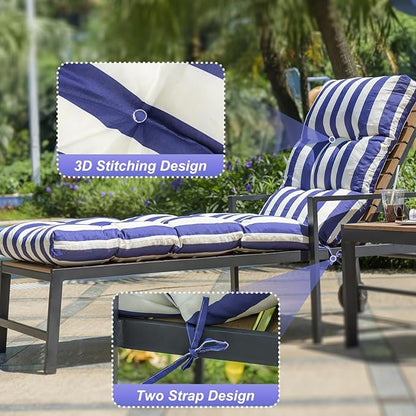 Outdoor Lounge Chair Cushions, 74.4 x 22 x 4.7 Inches Waterproof Fade Resistant Patio Cushion for Chaise Lounger