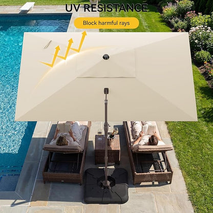 9x12 FT Cantilever Patio Umbrella, Beige Large Rectangular Umbrella