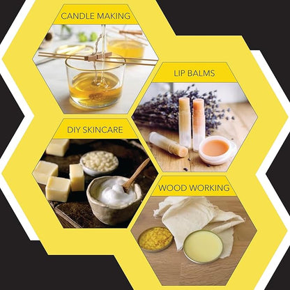 Beesworks Yellow Beeswax Pellets (1 lb) | 100% Pure, Cosmetic Grade, Triple-Filtered Beeswax for DIY Skin Care, Lip Balm, Lotion, and Candle Making (Pack of 2)