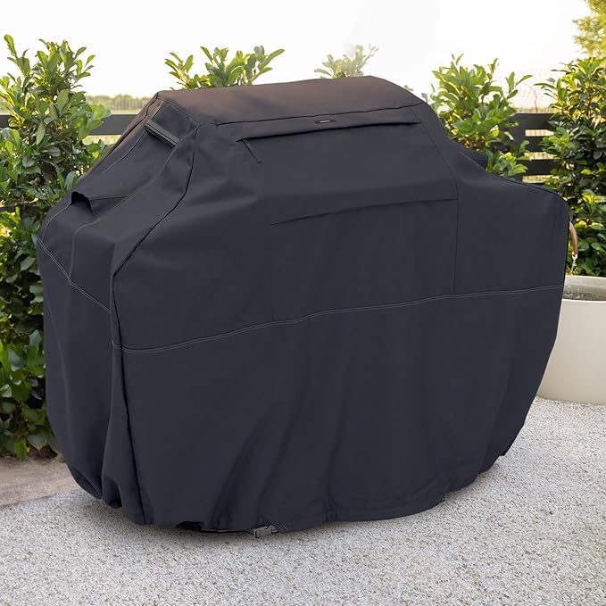 Classic Accessories Ravenna Water-Resistant 64 Inch BBQ Grill Cover, Black