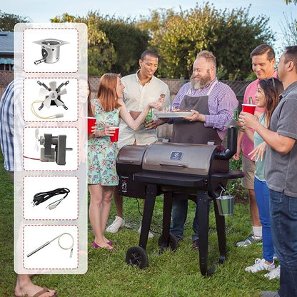 Pellet Grill Repair Kit,Upgraded 2.0 RPM Auger Motor, Induction Fan, Fire Burn Pot and Hot Rod Ignitor, Power Cord Compatible with Traeger/Pit Boss/Z Grills/Camp Chef Wood Pellet Grills