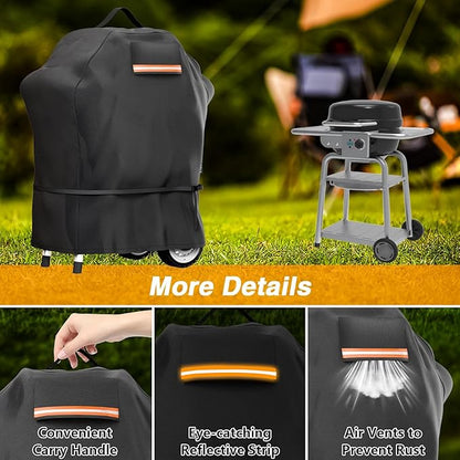 EVRBUL Grill Cover Compatible with Char-Broil Patio Bistro PRO, Waterproof Heavy Duty 420D Grill Cover, Small BBQ Cover with Air Vent Windproof Straps 33" L x 25" W x 38" H
