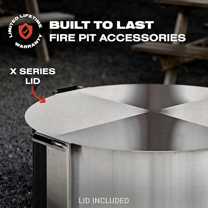 Breeo Smokeless Fire Pit (X Series 42, Corten Steel, Lid Included) | 46 inch Smokeless Firepit for Outside | 190 Pounds | Ideal for Large GatheringsCompatible with Wide Range of Breeo Accessories