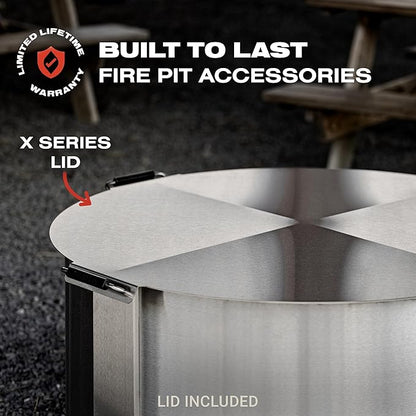 Breeo Smokeless Fire Pit (X Series 42, Corten Steel, Lid Included) | 46 inch Smokeless Firepit for Outside | 190 Pounds | Ideal for Large GatheringsCompatible with Wide Range of Breeo Accessories