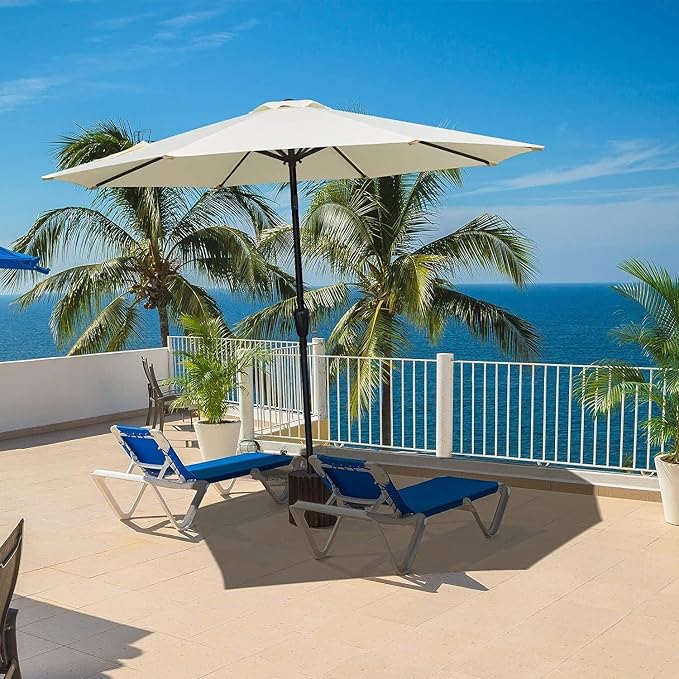 Simple Deluxe 9' Patio Umbrella Outdoor Table Market Yard Umbrella with Push Button Tilt/Crank