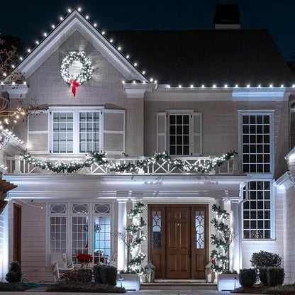 164Ft 500 LED White Christmas Lights, Waterproof 8 Twinkle with Memory Functions Christmas Tree Lights for Indoor Outdoor Christmas Tree Garden Decoration (164FT, White)