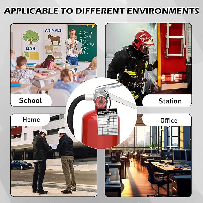 50 Sets Metal Inspection Tags Safety Inspection Tags Fire Extinguisher Inspection Sticker 2.2X3inch Fire Extinguisher Inspection Record Tag 2026-2029 with Handheld Hole Puncher for Indoor Outdoor (50)