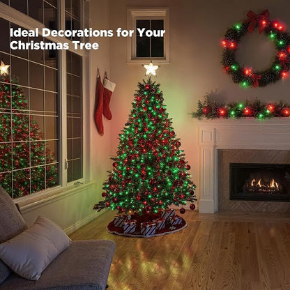 WBao Christmas Lights Indoor Outdoor 300LED 108ft, Super Bright LED Christmas String Lights with UL Certified, 8 Modes, Timer, Connectable & Waterproof for Trees, Patio, Xmas Party Decor, Red Green