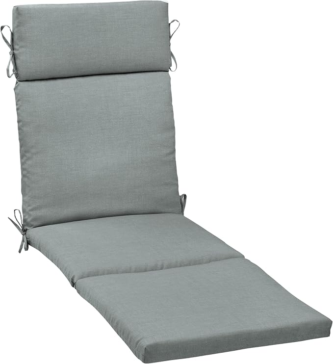Arden Outdoor Chaise Cushion, 21 in x 72 in, Weather-Proof, Rain-Proof, Fade Resistant Patio Cushion for Chaise Lounger Stone Grey Leala | Lounge Cushion, Weather-Proof, Rain-Proof, Fade Resistant for Chaise Lounger, Mold and Mildew Resistant