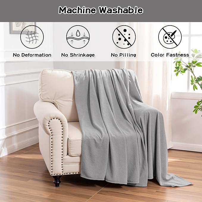 MEETSKY Small Couch Cover Oversized Armchair Sofa Covers Washable for Dogs Single Recliner Sofa Slipcover, Cat Scratch Proof Soft Sofa Throw Protector for Pets, 71" x 91", Light Grey