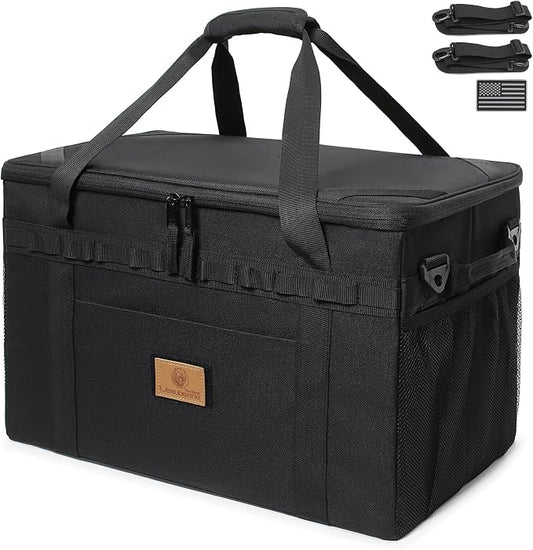 Tactical Camping Storage Bag Utility Tote Bag Camping Kitchen Organizer with Axe Holder & Shoulder Strap
