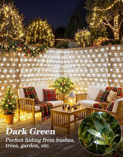 21x5FT Solar Christmas Net Lights Outdoor Waterproof with Remote | 360LED 8 Modes Solar & USB Powered Mesh Lights with Green Wire for Gazebo, Bush, Garden Shrubs, Lawn, Patio Decor, Cool White