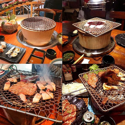 Portable Clay Charcoal Barbecue Stove Outdoor Grill with Complete Accessories for Camping Picnics and Backyard Cooking Lightweight and Easy to Use