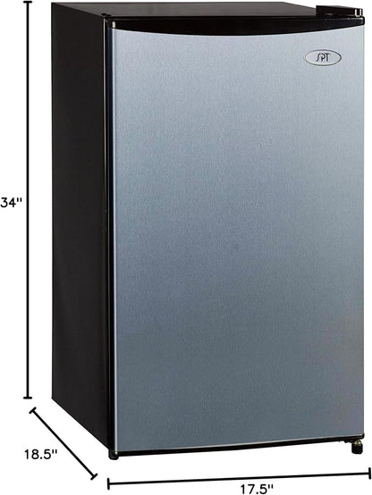 SPT RF-334SS Compact Refrigerator, 3.3 Cubic Feet, Stainless Steel, Energy Star
