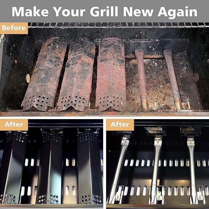 2 Burner Grill Replacement Parts for Nexgrill Grill 720-0864,720-0864m,10 PCS Grill Flame Tamers & Igniters & Burners Replacement for Nexgrill