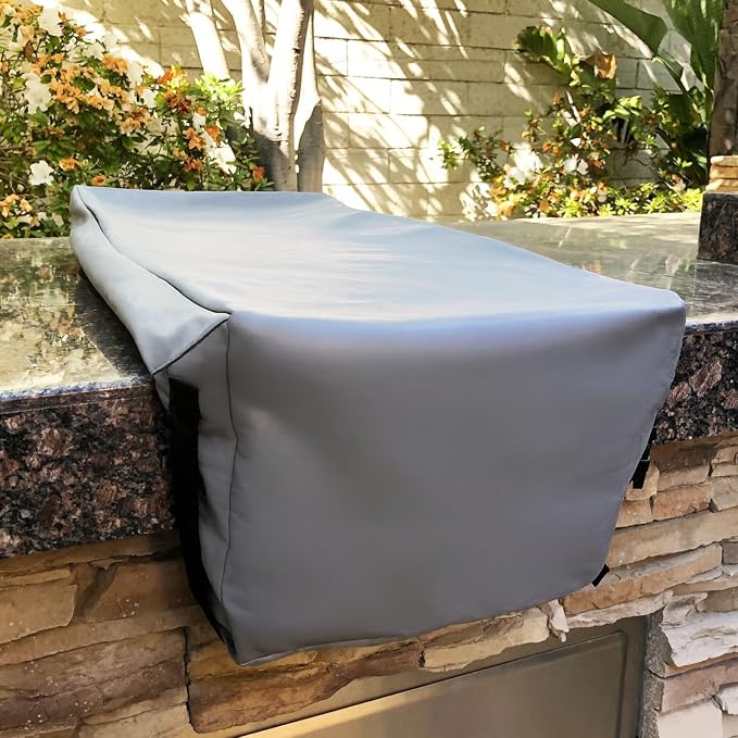 Formosa Covers Built-in Side Burner Cover Fits Wolf SB19, 19.5 Inch Heavy-Duty Waterproof Grey Vinyl Outdoor BBQ Island Guard