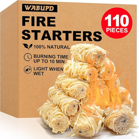 110 Pcs Fire Starter, Fire Starters for Fireplace, Pellet Stove, BBQ, Pizza Oven, Fire Pit &Chimney, Fire Starters for Grill, Charcoal Starter