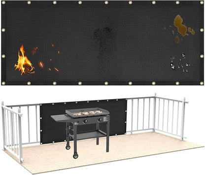 3'x8' Fireproof Heat Shield for Wall Behind Grill Protect Deck Fence from Grill Heat, Heat Shield Grill Mat, Stove Wall Protector Fridge, BBQ Grill Mat Accessories Compatible with Blackstone