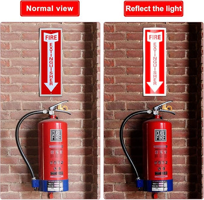 Tondiamo 4 Pack Fire Extinguisher Sign 4 x 16. 5 Inch Fire Rust Aluminum Signs Laminated for Ultimate UV, Weather, Scratch, Water and Fade Resistance, Indoor and Outdoor