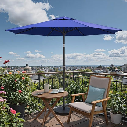 Sannwsg Patio Umbrellas, Pool Umbrella with 8 Sturdy Ribs, Outdoor Umbrella with Push Button Tilt/Crank, Deck Umbrellas, Market Umbrela Table for Backyard, Deck, Garden, Pool