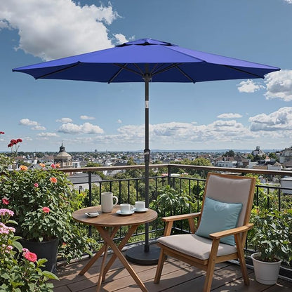 Sannwsg Patio Umbrellas, Pool Umbrella with 8 Sturdy Ribs, Outdoor Umbrella with Push Button Tilt/Crank, Deck Umbrellas, Market Umbrela Table for Backyard, Deck, Garden, Pool